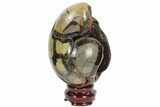 Septarian Dragon Egg Geode - Black Crystals #123019-2